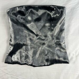 Emporio Armani Silver Metallic Corset Top